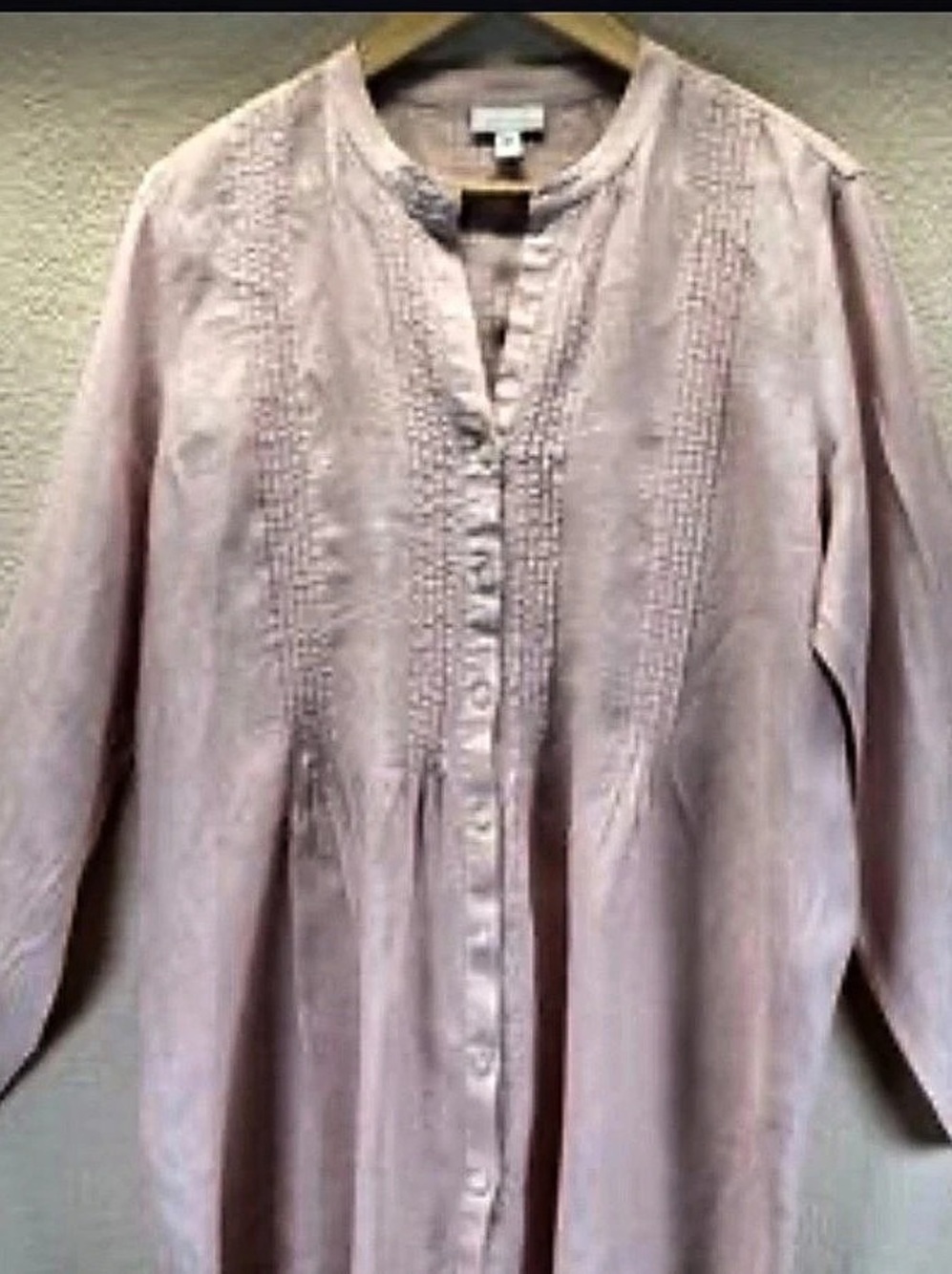 J. Jill Blush Linen Long Sleeve Button Down
